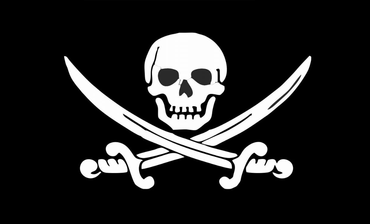 1/16 scale Skull & Crossed Bone Flag (with pole sleeve)